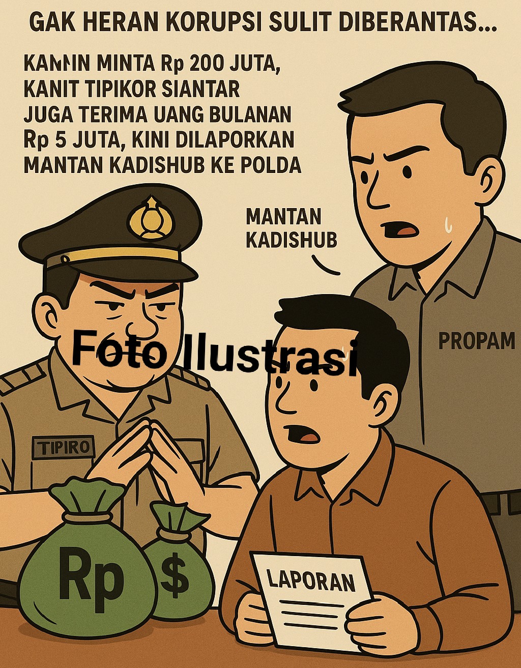 Diduga Minta 200 Juta & Terima Uang Bulanan 5 Juta, Oknum Tipikor Dilaporkan Mantan Kadishub