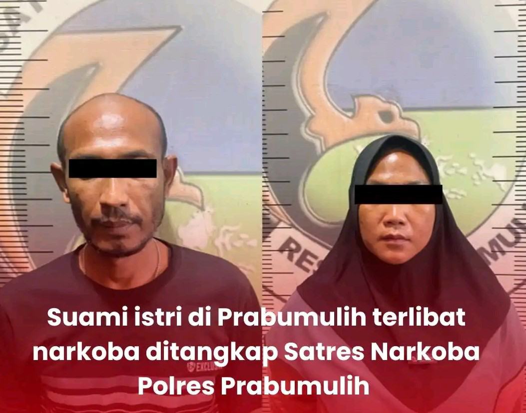 Suami Istri Ditangkap Satresnarkoba Polres Prabumulih, Bawa Sabu 10,35 Gram