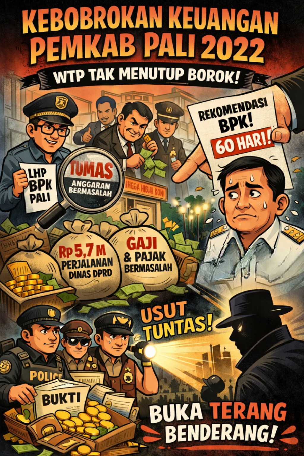 BPK BONGKAR KELEMAHAN SERIUS, APH DIMINTA USUT TUNTAS PENGELOLAAN APBD PALI 2022