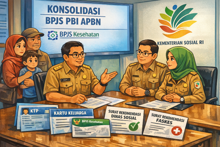 Pastikan Hak Kesehatan Masyarakat Terlindungi. Pemkab PALI Konsolidasi Data BPJS PBI APBN ke Kemensos